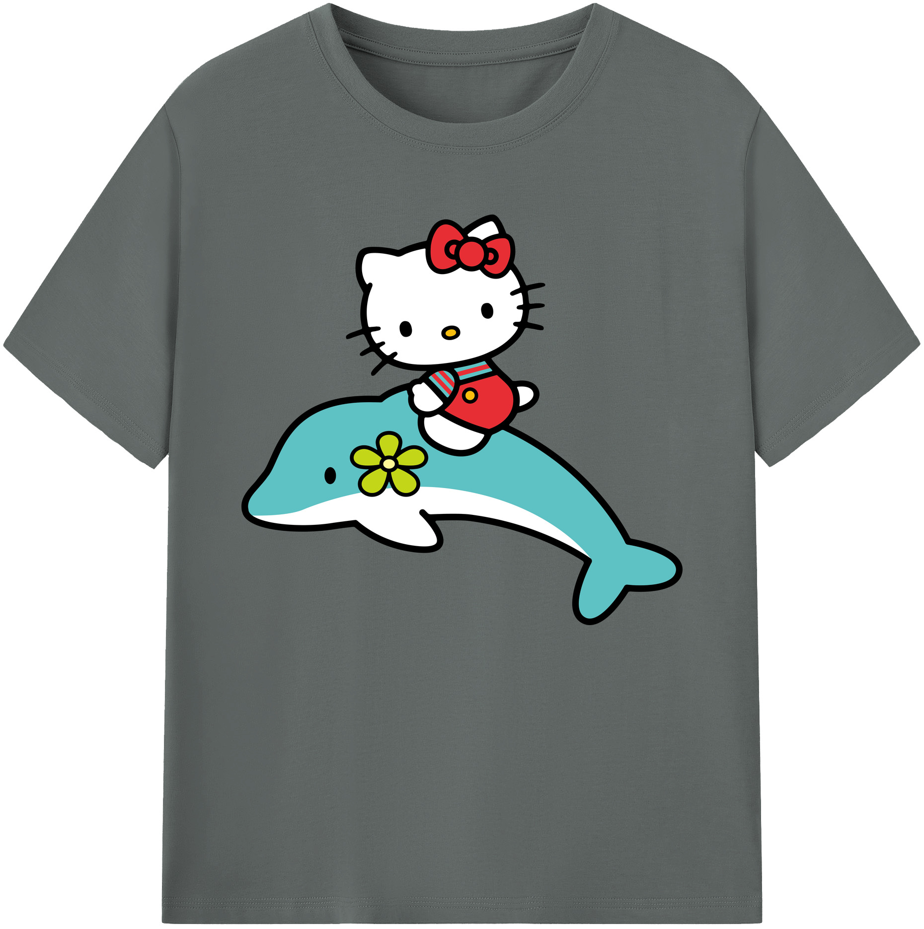 （画像用） Hello Kitty ハローキティ 綿100％ メンズ半袖Tシャツ｜肌触りやわらか＆通気性